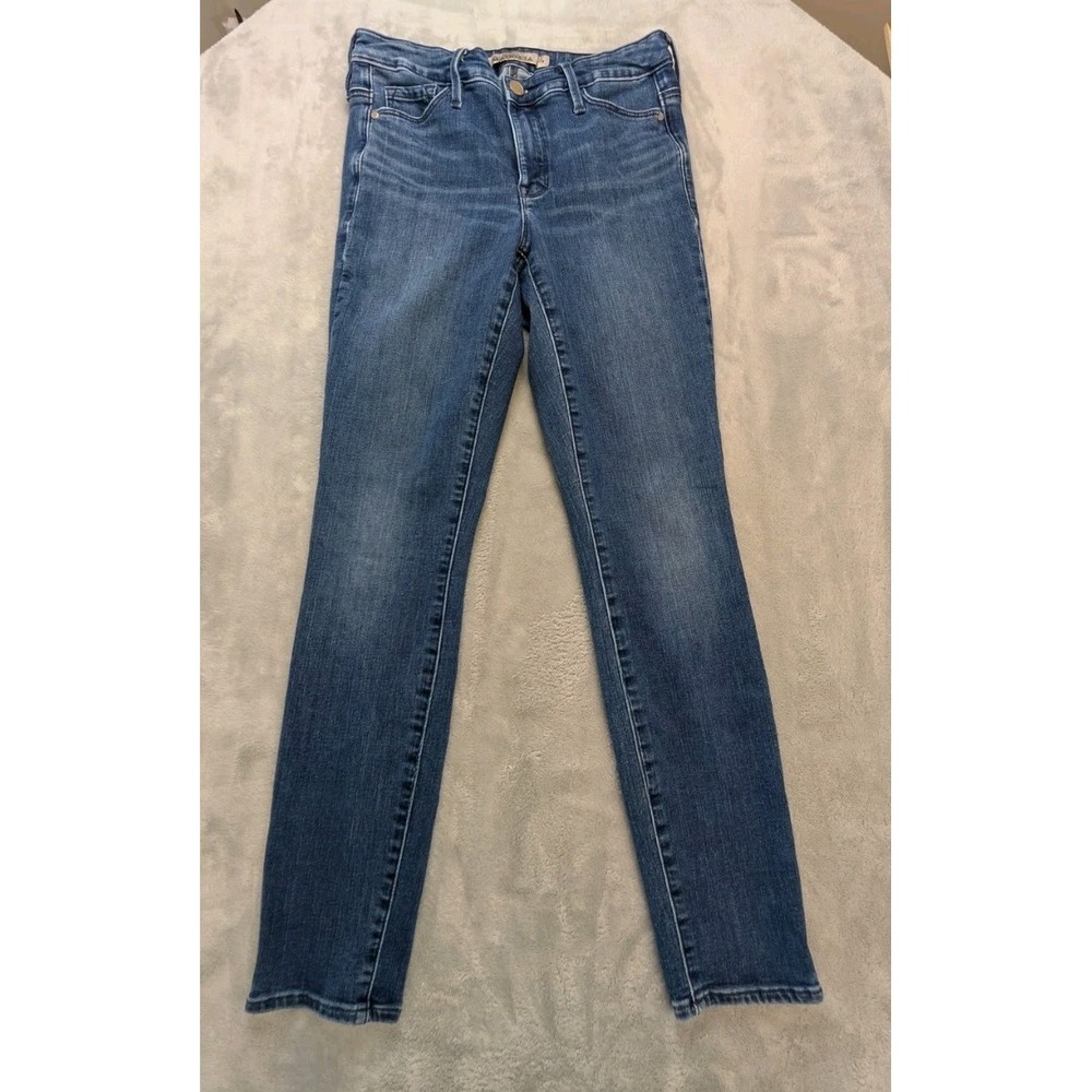 Athleta Sculptek Straight Leg Jeans Size 4 Blue Denim Dark Wash Stretch